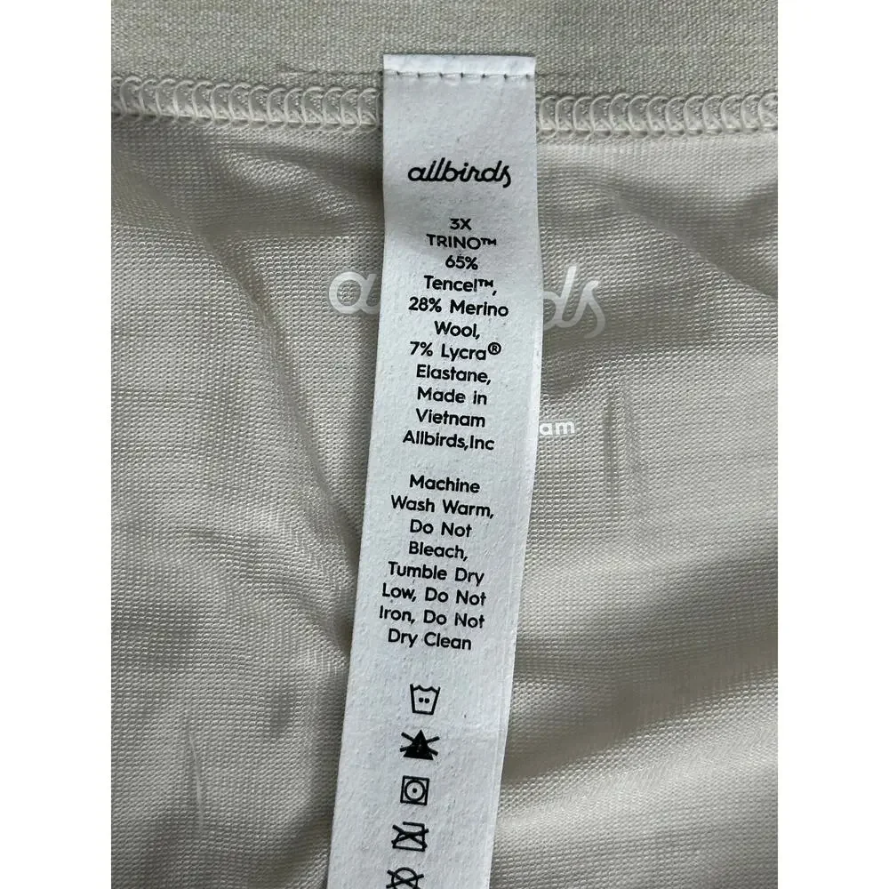 Allbirds Trino Shortie Panty Nimbus Cream 3XL NWT Merino Tree Rare 3X Boxers